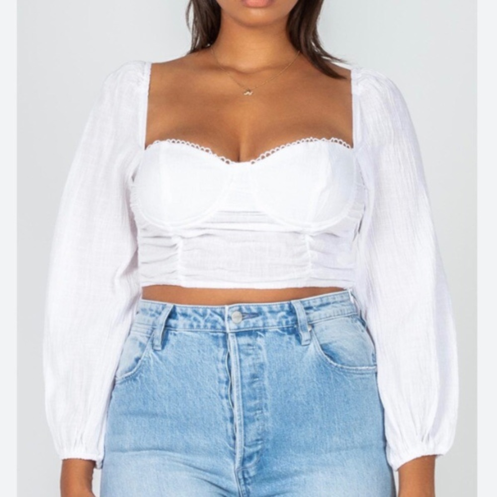 Princess Polly White Bustier Blouse Sz 4